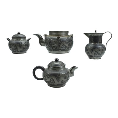 Lot 1012 - A mid-20th Century Chinese Wen Hua Shun black...