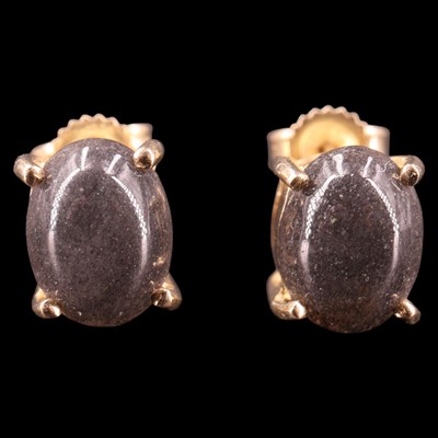 Lot 1325 - A pair of contemporary aventurine stud...