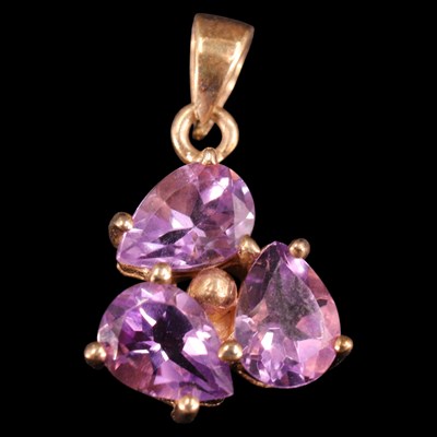 Lot 1329 - A contemporary amethyst trefoil...