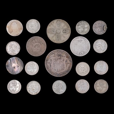 Lot 616 - A small quantity of GB silver coins, pre-1920...