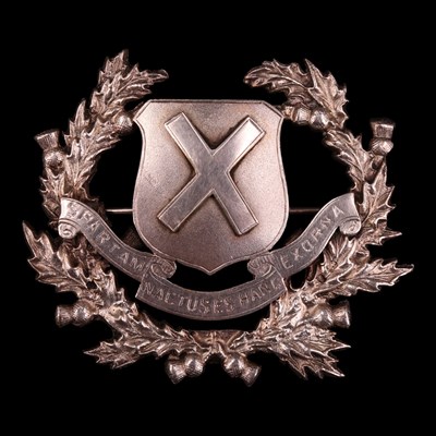 Lot 147 - A Loretto School OTC plaid or similar brooch,...