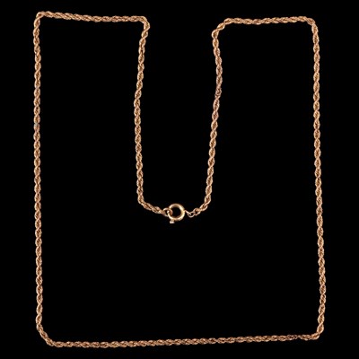 Lot 1337 - A vintage 9 ct yellow metal rope-link neck...