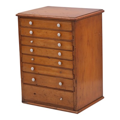 Lot 996 - A Victorian pine eight-drawer table-top...