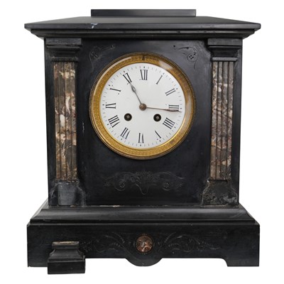 Lot 1500 - A Victorian polished black slate and...