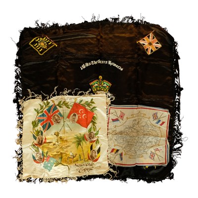 Lot 331 - A 1956 Green Howards embroidered banner...