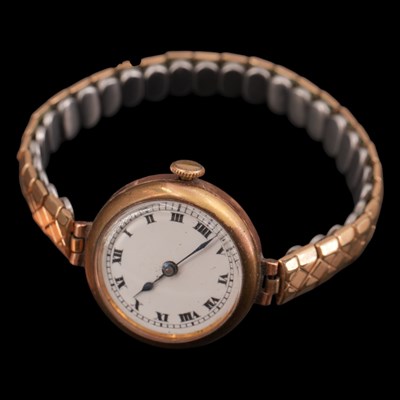 Lot 1454 - A late 1930s 9 ct gold lady's wristlet watch,...