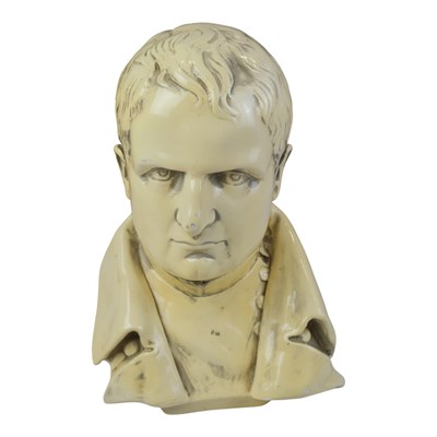 Lot 1525 - A near-contemporary glazed plaster bust of...
