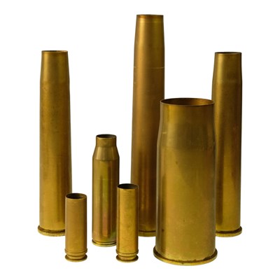 Lot 436 - A group of post-war brass artillery shell cases