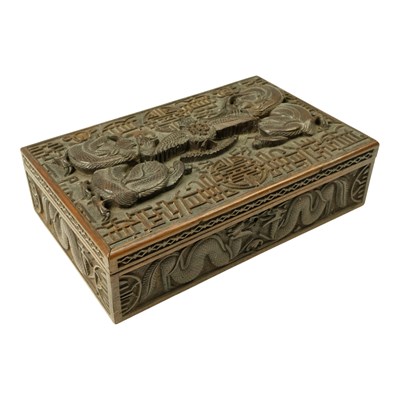 Lot 374 - [RFC] A relief-carved oriental hardwood...