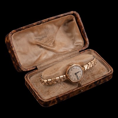 Lot 1477 - A late 1930s 9 ct gold wristlet watch by G E...