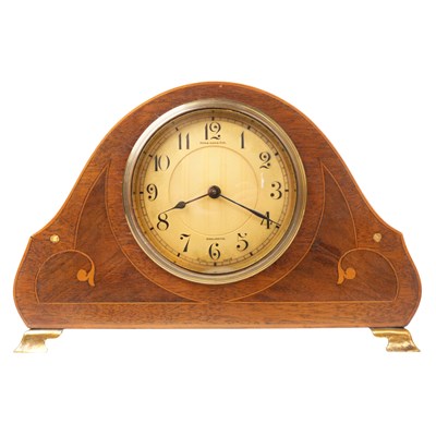 Lot 1496 - A diminutive inlaid mahogany mantel...