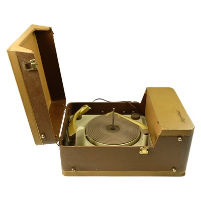 Lot 840 - A 1950s Regentone Handygram portable record...