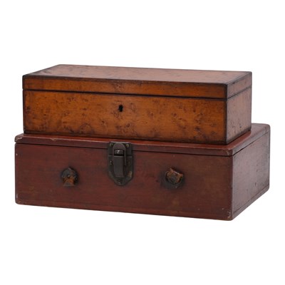 Lot 989 - A Victorian burr-wood box, opening to reveal...