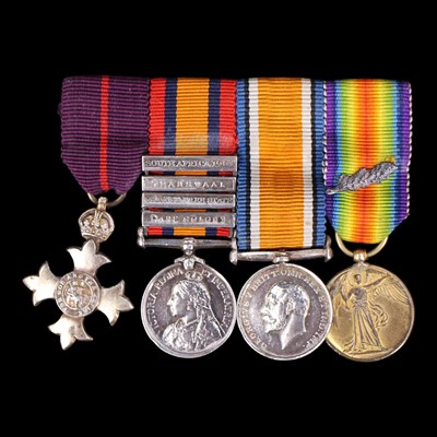 Lot 15 - A Boer War and later MBE miniature dress medal...