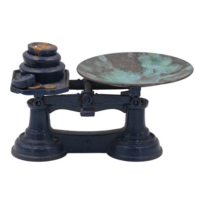 Lot 952 - A set of vintage blue-painted cast-iron...