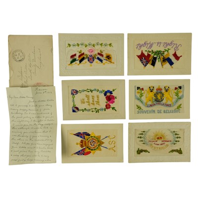 Lot 345 - A group of Great War silk postcards, including...