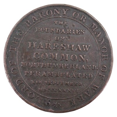 Lot 736 - An 1836 Hareshaw Common boundaries token, the...
