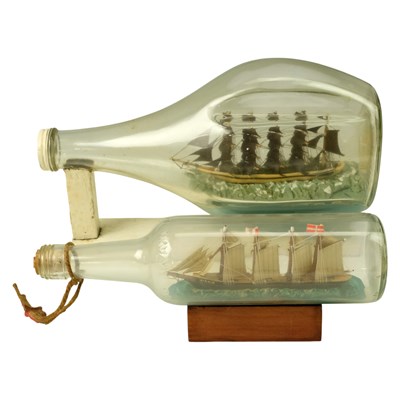 Lot 783 - Two 20th Century ships in bottles, including a...