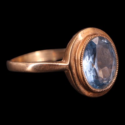 Lot 1363 - An early 1970s aquamarine solitaire...