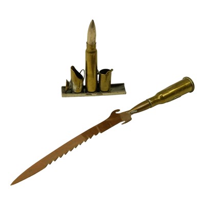 Lot 378 - A Great War German trench art letter...