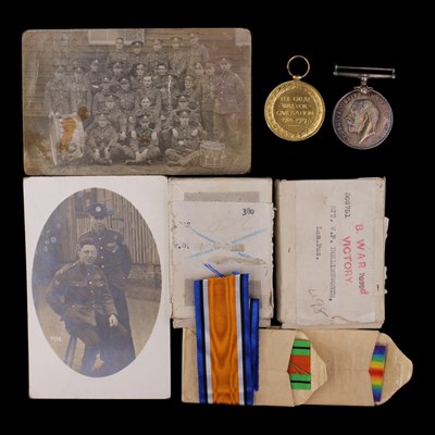 Lot 18 - British War and Victory medals to 305781 Sjt W...