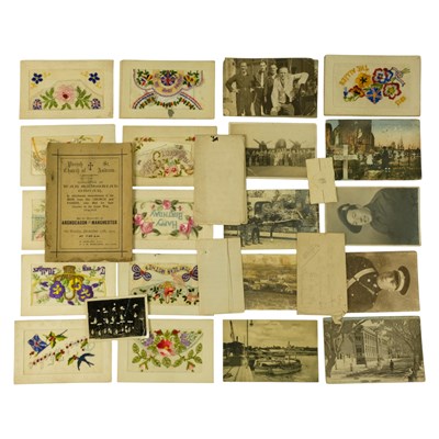 Lot 364 - A small collection of Great War silk postcards,...