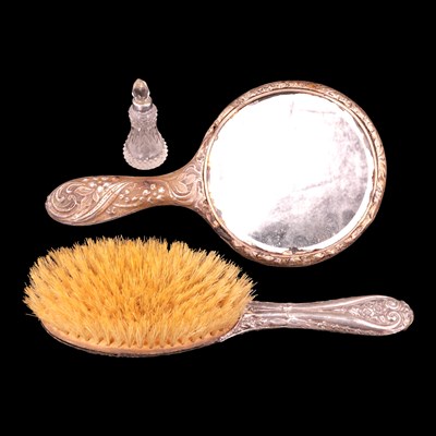Lot 1190 - A George V silver-backed dressing table vanity...