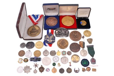 Lot 743 - A large group of medals, badges and medallions