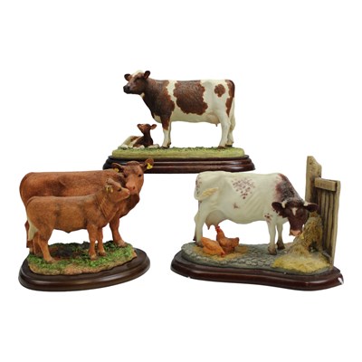 Lot 1135 - Three Border Fine Arts cattle figurines,...
