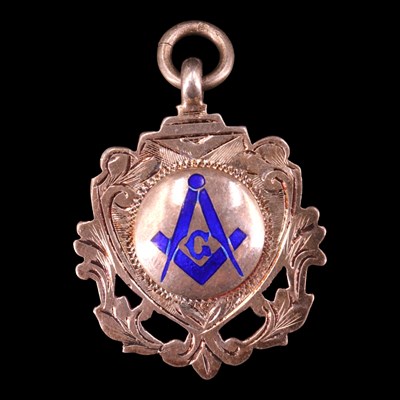 Lot 1193 - A late 1920s enamelled silver Masonic prize...