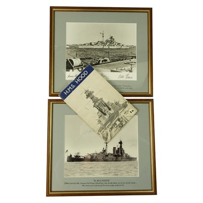 Lot 367 - Two uniformly framed prints of HMS Hood and...