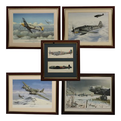 Lot 368 - Five prints of Second World War aircraft,...
