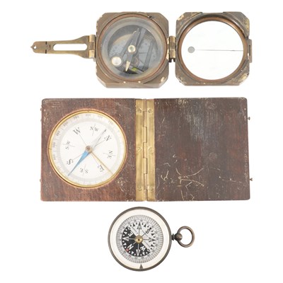 Lot 832 - Three various magnetic compasses, including a...