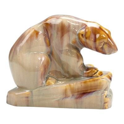 Lot 1121 - An Art Deco slipware pottery Polar bear, 19 cm...