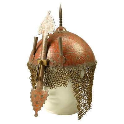 Lot 1010 - A 20th Century Indo-Persian khula khud steel...
