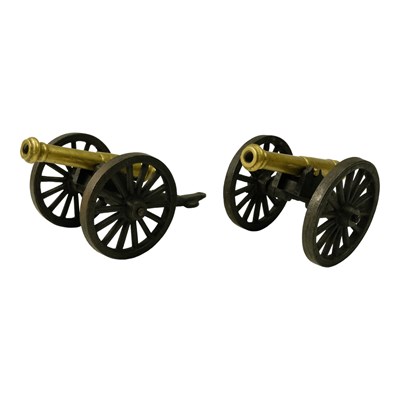 Lot 382 - A pair of cast-iron and brass miniature model...