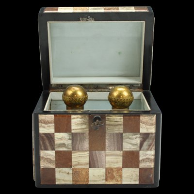 Lot 1159 - A 19th Century marble perfume bottle casket,...