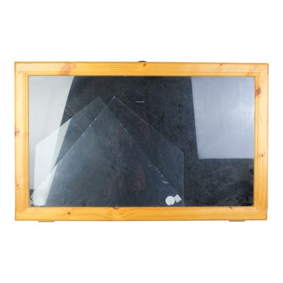 Lot 1001 - A portable retail trade counter glazed pine...
