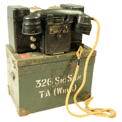 Lot 383 - A Second World War British Army telephone set...