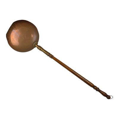 Lot 959 - A Victorian copper hot water bed warming...