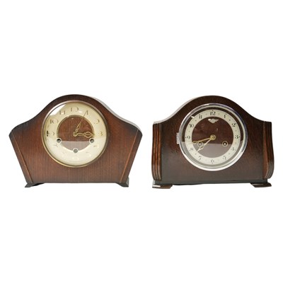 Lot 1509 - A 1930s / 1950s Bentima oak-cased mantel clock,...