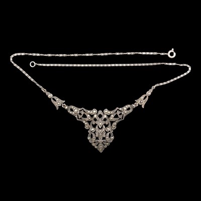 Lot 1395 - A marcasite and 935 standard white metal...