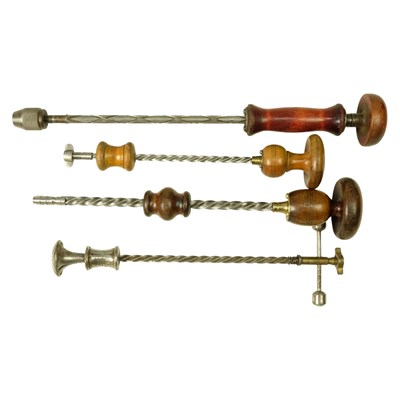 Lot 684 - Four antique and later Archimedean drills