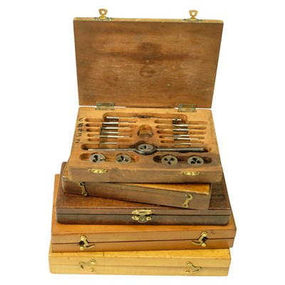 Lot 710 - Five vintage engineering tap and die sets