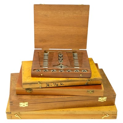 Lot 711 - Five vintage engineering tap and die sets