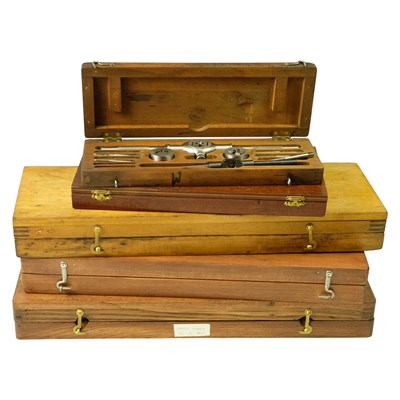 Lot 712 - Five vintage engineering tap and die sets