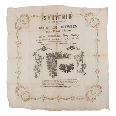 Lot 569 - A 1914 printed tissue wedding-commemorative...