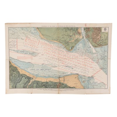 Lot 521 - A 1911 printed map of the "Position of the...