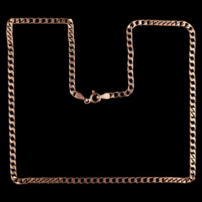 Lot 1412 - A 9 ct gold faceted curb link neck chain, 46...