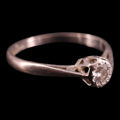 Lot 1422 - A 1960s diamond solitaire ring, comprising a...